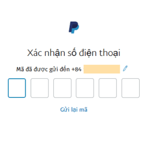 PAYPAL – XÁC MINH SỐ ĐIỆN THOẠI