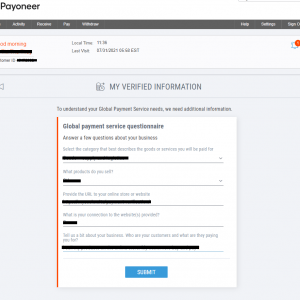 Global Payment Service Questionnaire